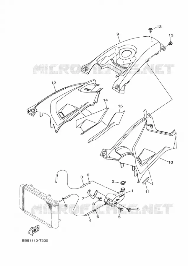COUVERCLE LATERAL Yamaha QUAD 450 2020 KODIAK  YF45KPL / YFM450FWBD