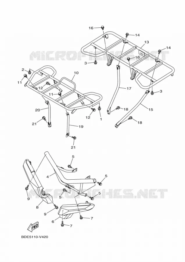 PARE CHOCS Yamaha QUAD 700 2020 GRIZZLY  YF70GPAL / YFM700FWAD
