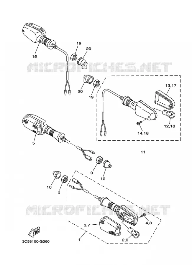 CLIGNOTANT Yamaha MOTO 250 2025 XT  XT250S