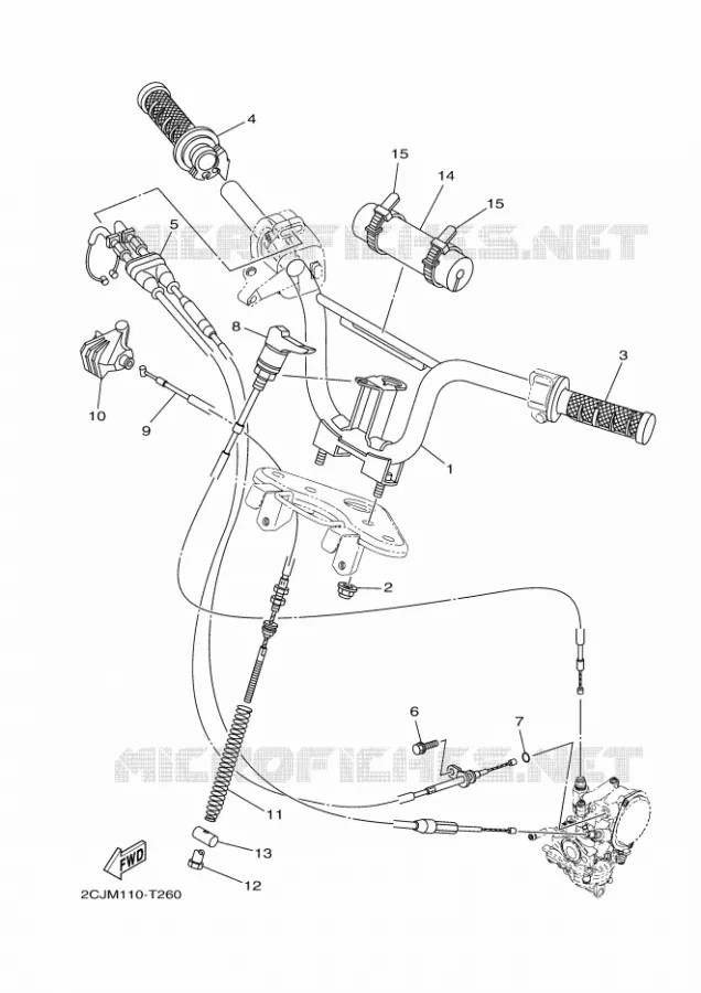 GUIDON ET CABLES Yamaha MOTO 50 2025 TTR  TT-R50E