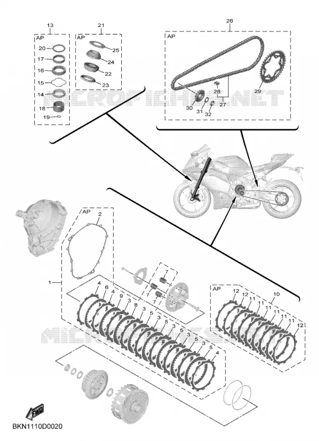 KIT PIECES D'ENTRETIEN Yamaha MOTO 900 2025 R9  YZF890