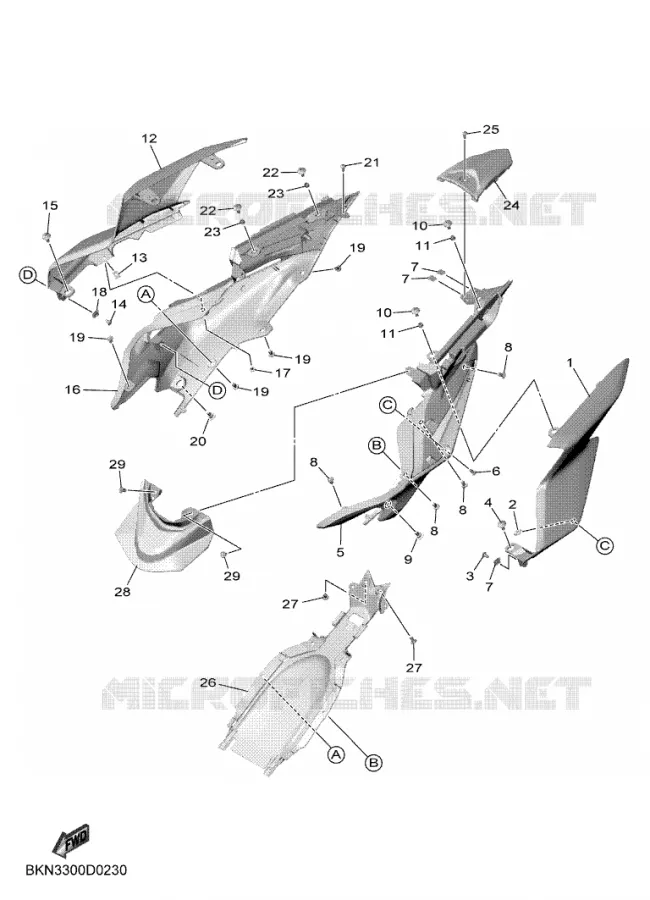 COUVERCLE LATERAL Yamaha MOTO 900 2025 R9  YZF890