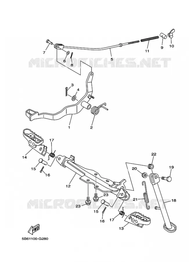 SUPPORT / REPOSE PIEDS Yamaha MOTO 110 2025 TTR  TT-R110E