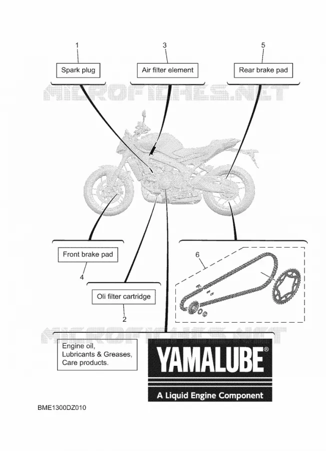 PIECES D'ENTRETIEN Yamaha MOTO 900 2025 MT  MTN890