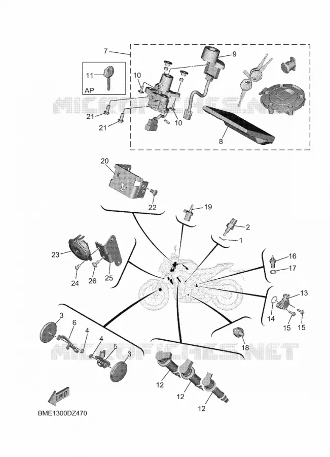 PARTIE ELECTRIQUE 2 Yamaha MOTO 900 2025 MT  MTN890