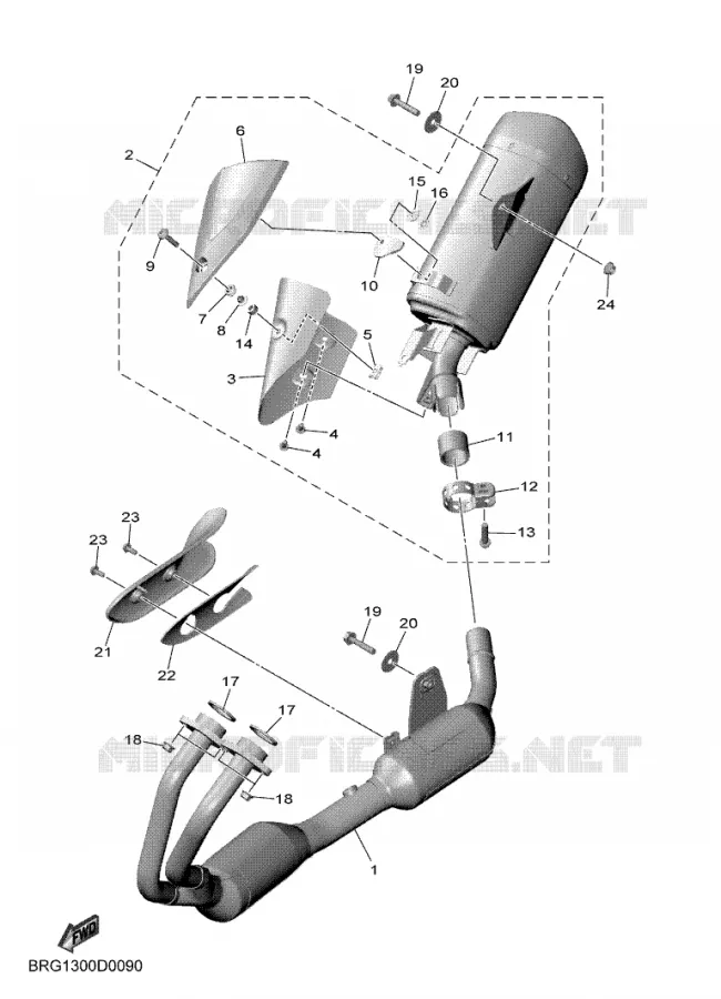 ECHAPPEMENT Yamaha MOTO 300 2025 MT  MTN320-A