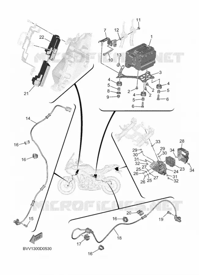 PIECES ELECTRIQUE 4 Yamaha MOTO 900 2025 TRACER  MTT890D-SK