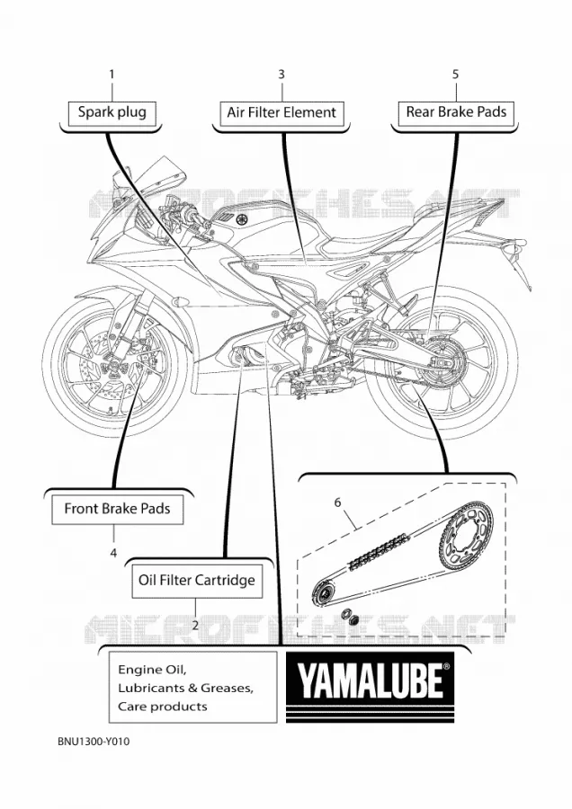 PIECES D'ENTRETIEN Yamaha MOTO 125 2025 R125  YZF125-A