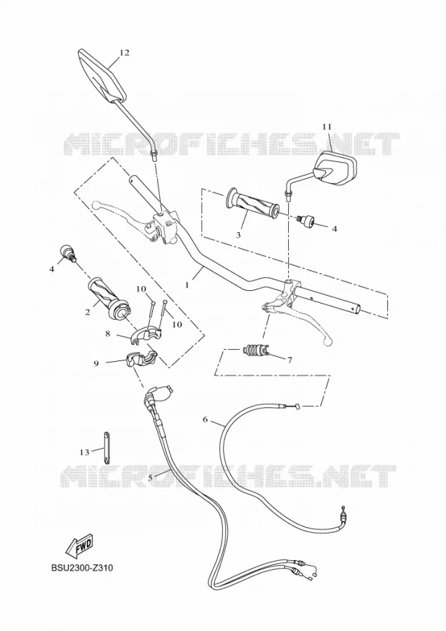GUIDON ET CABLES Yamaha MOTO 125 2025 MT  MTN125-A