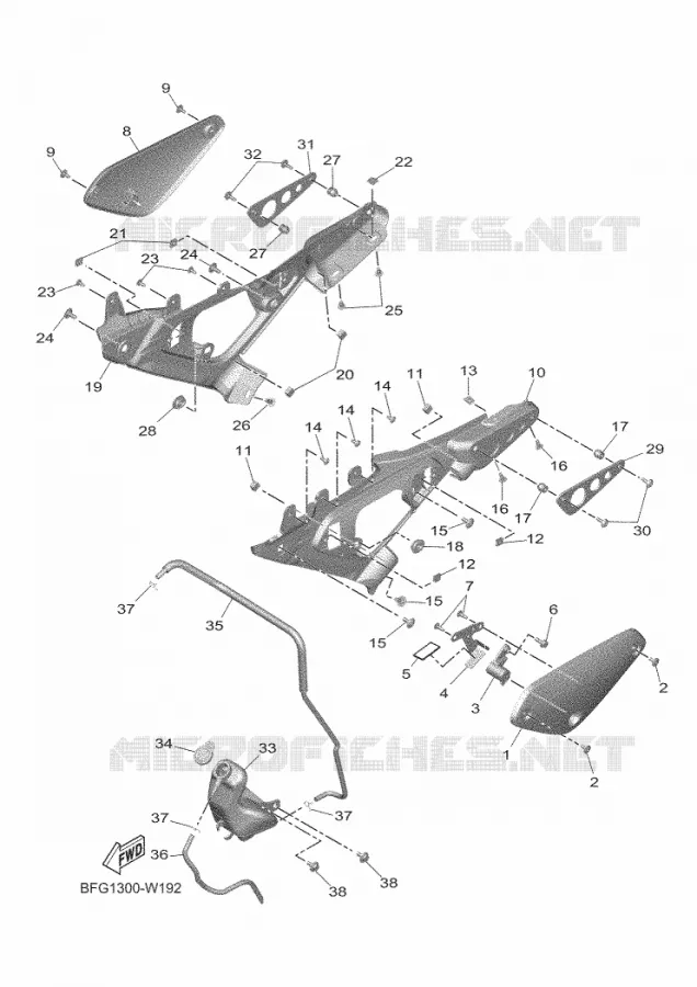 COUVERCLE LATERAL Yamaha MOTO 125 2025 XSR  MTM125