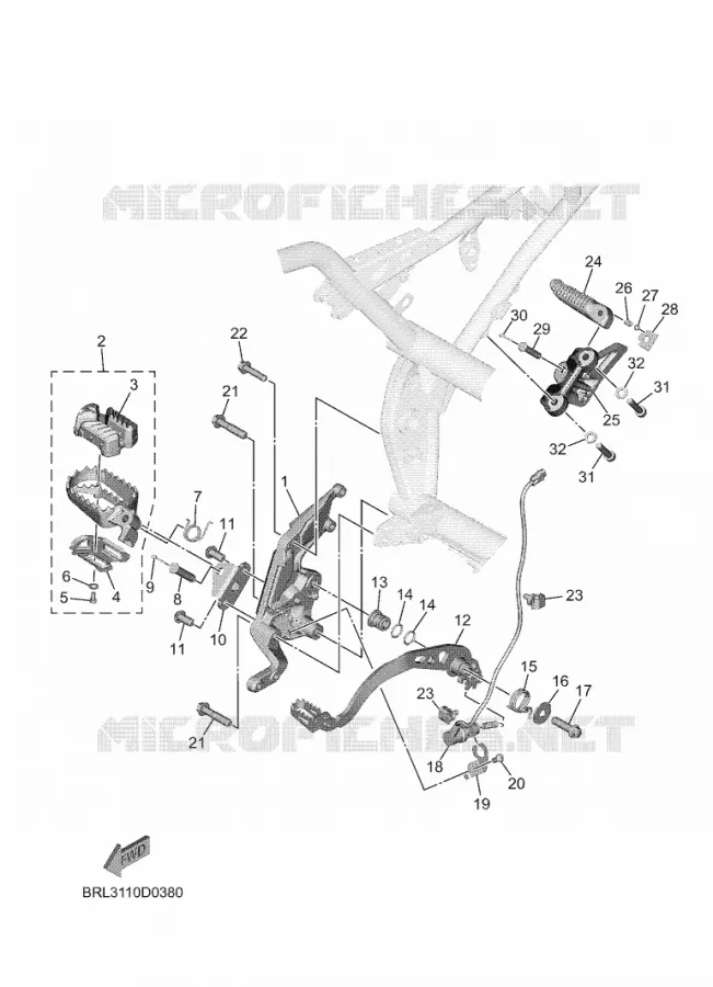SUPPORT / REPOSE PIEDS 2 Yamaha MOTO 700 2025 TENERE  XTZ690