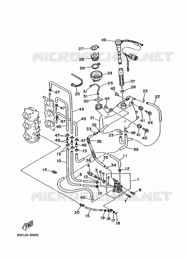 POMPE A HUILE 2 Yamaha OUTBOARD ENGINES 50hp (36.8kW) 1997 50  50HMHD