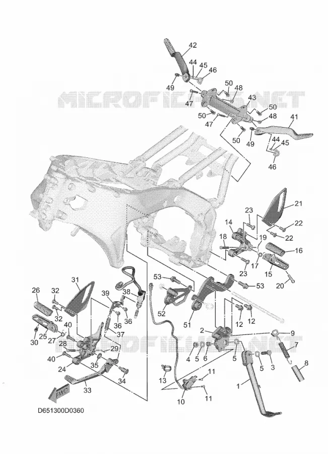 BEQUILLE / REPOSE PIEDS Yamaha MOTO 900 2025 XSR  MTM890