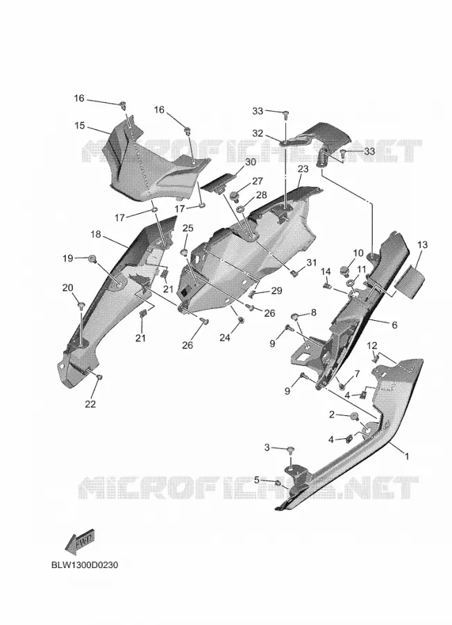 COUVERCLE LATERAL Yamaha MOTO 700 2025 MT  MTN690-U
