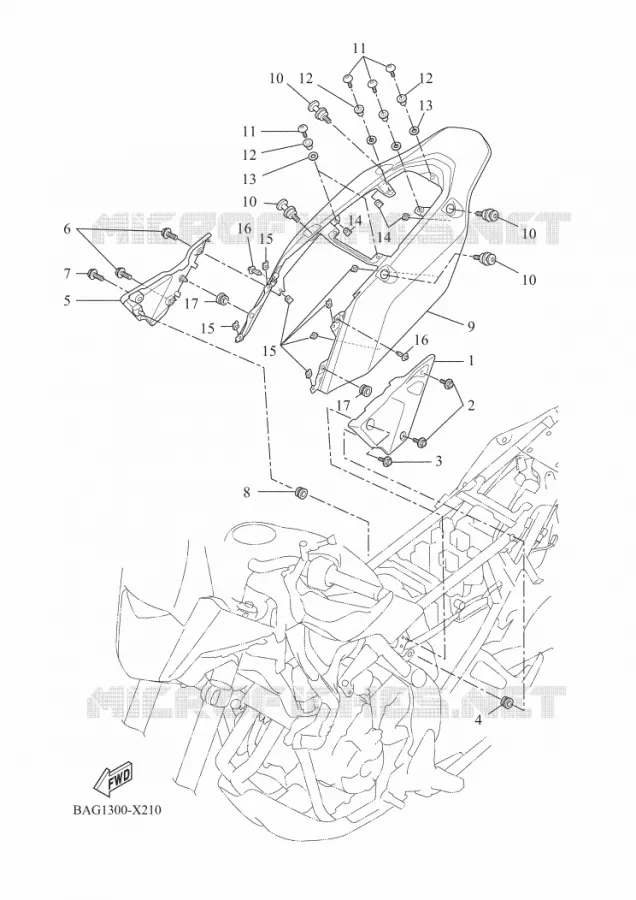COUVERCLE LATERAL Yamaha MOTO 700 2025 TENERE  XTZ690D