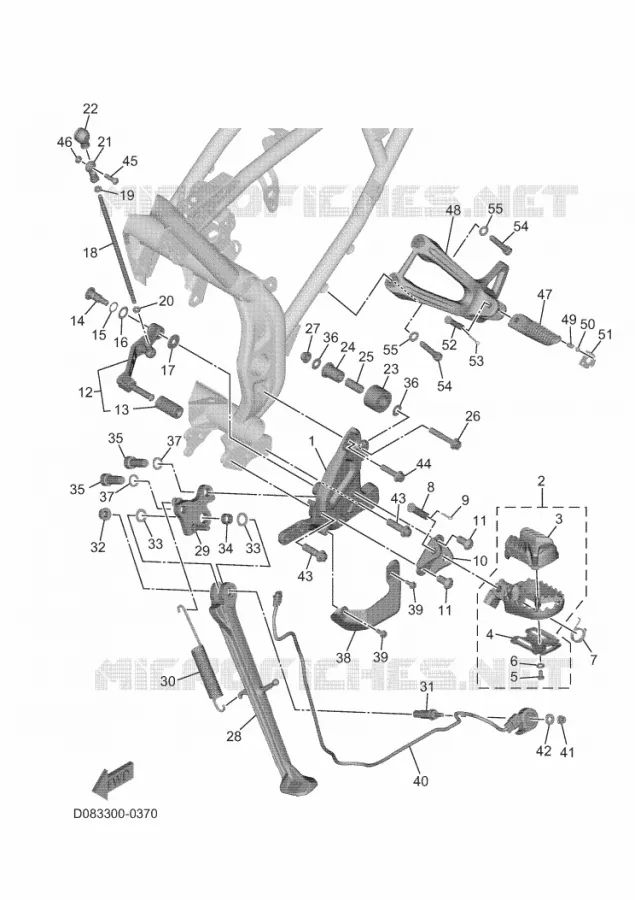 BEQUILLE / REPOSE PIEDS Yamaha MOTO 700 2025 TENERE  XTZ690-U
