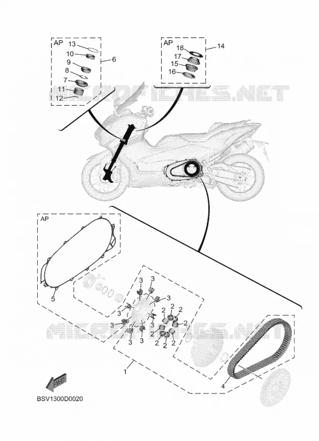 KIT PIECES D'ENTRETIEN Yamaha SCOOTER 560 2025 TMAX  XP560D
