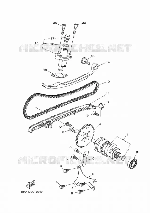 ARBRE A CAMES / CHAINE DE DISTRIBUTION Yamaha SCOOTER 300 2025 XMAX  CZD300-A