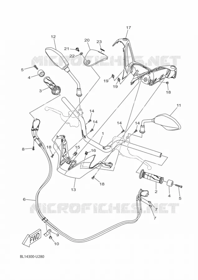 GUIDON ET CABLES Yamaha SCOOTER 300 2025 XMAX  CZD300D-A