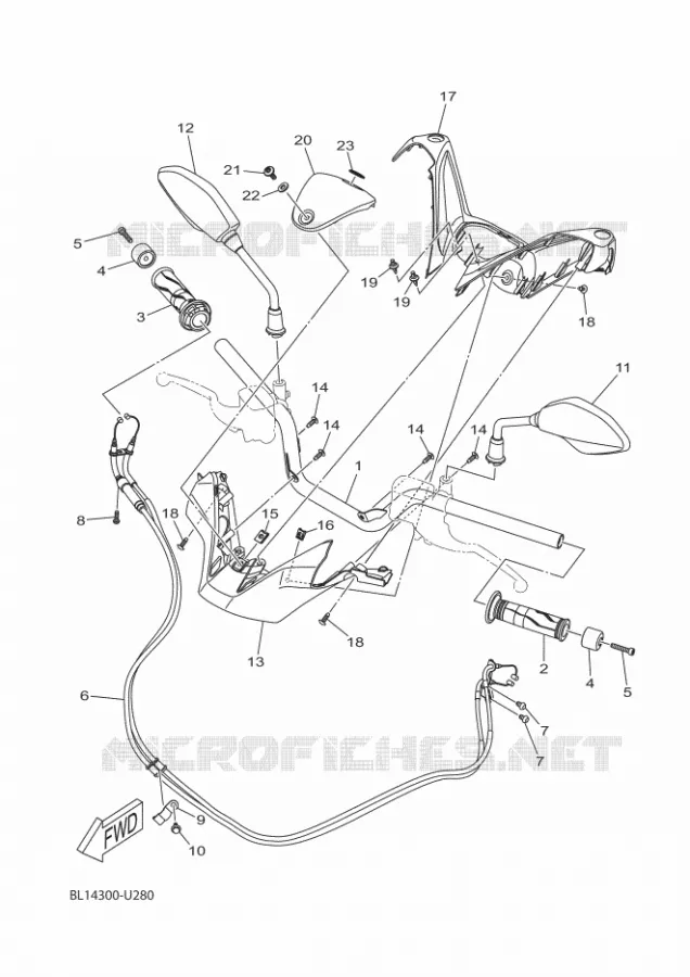 GUIDON ET CABLES Yamaha SCOOTER 250 2025 XMAX  CZD250-A