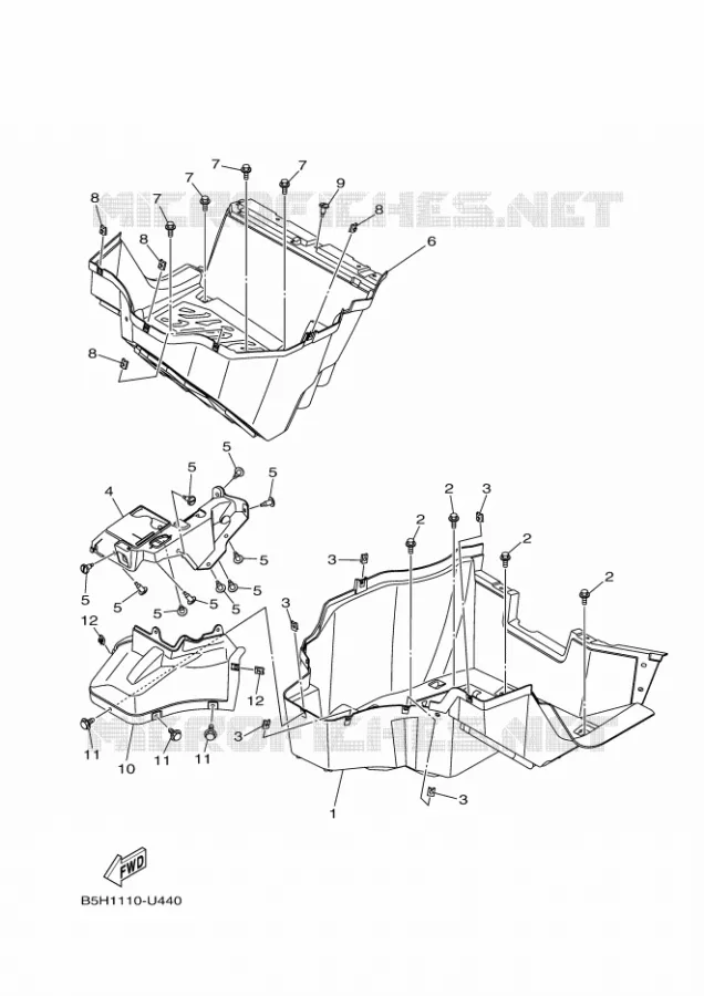 SUPPORT / REPOSE PIEDS Yamaha SIDE BY SIDE 1000 2025 YXZ  YXZ1000ET
