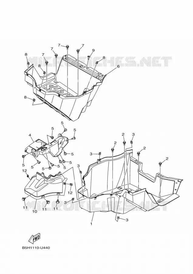 BEQUILLE / REPOSE PIEDS Yamaha SIDE BY SIDE 1000 2025 YXZ  YXZ1000E