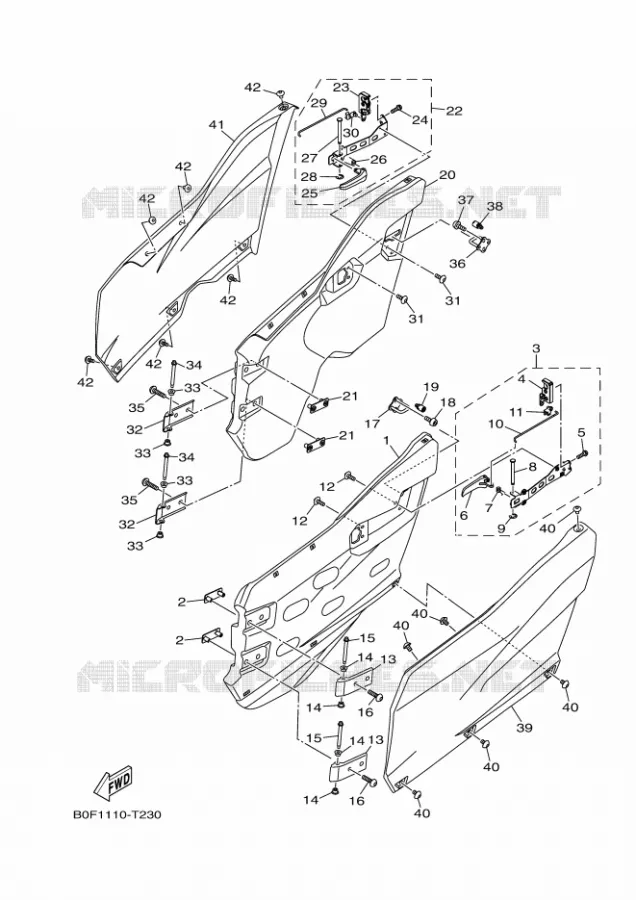COUVERCLE LATERAL 3 Yamaha SIDE BY SIDE 1000 2025 YXZ  YXZ1000E