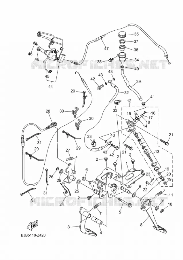 PEDALE / CABLE Yamaha SIDE BY SIDE 1000 2025 YXZ  YXZ1000E
