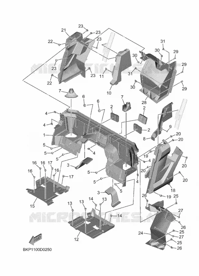 CACHE LATERAL 2 Yamaha SIDE BY SIDE 1000 2025 WOLVERINE  YXE1000EWS / YX10ERSS