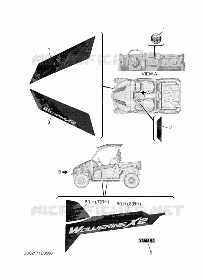 EMBLEME Yamaha SIDE BY SIDE 850 2025 WOLVERINE  YXE850ENS / YX85ESS