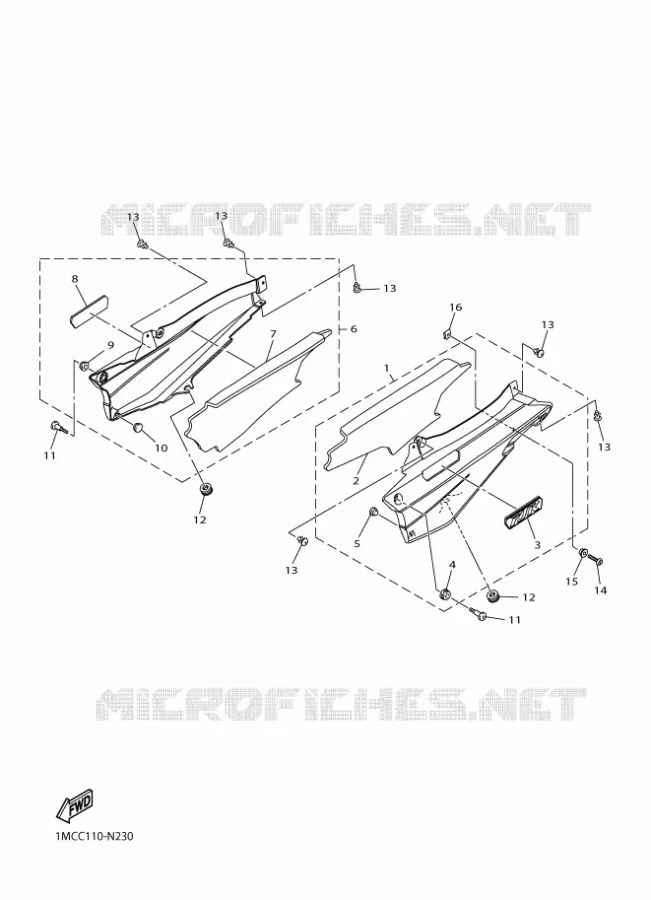 COUVERCLE LATERAL Yamaha MOTO 1300 2025 FJR  FJR1300-AE