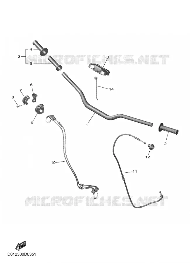 GUIDON ET CABLES Yamaha MOTO 250 2025 YZF  YZ250FX