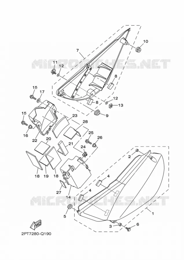 COUVERCLE LATERAL Yamaha MOTO 125 2025 TTR  TT-R125LWE