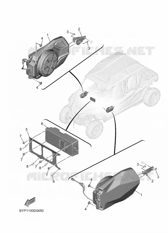 PARTIE ELECTRIQUE 4 Yamaha SIDE BY SIDE 1000 2025 WOLVERINE  YXF1000ELS