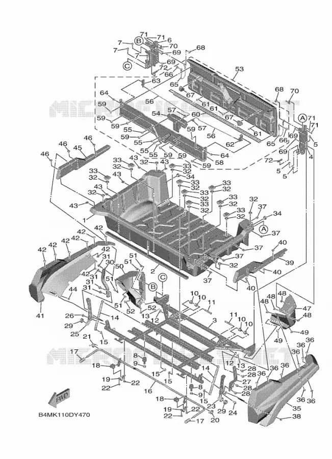 PORTE BAGAGES Yamaha SIDE BY SIDE 1000 2025 WOLVERINE  YXF1000ELS
