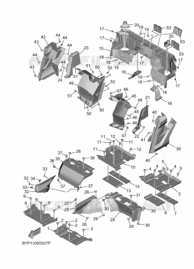 COUVERCLE LATERAL 4 Yamaha SIDE BY SIDE 1000 2025 WOLVERINE  YXF1000ELS