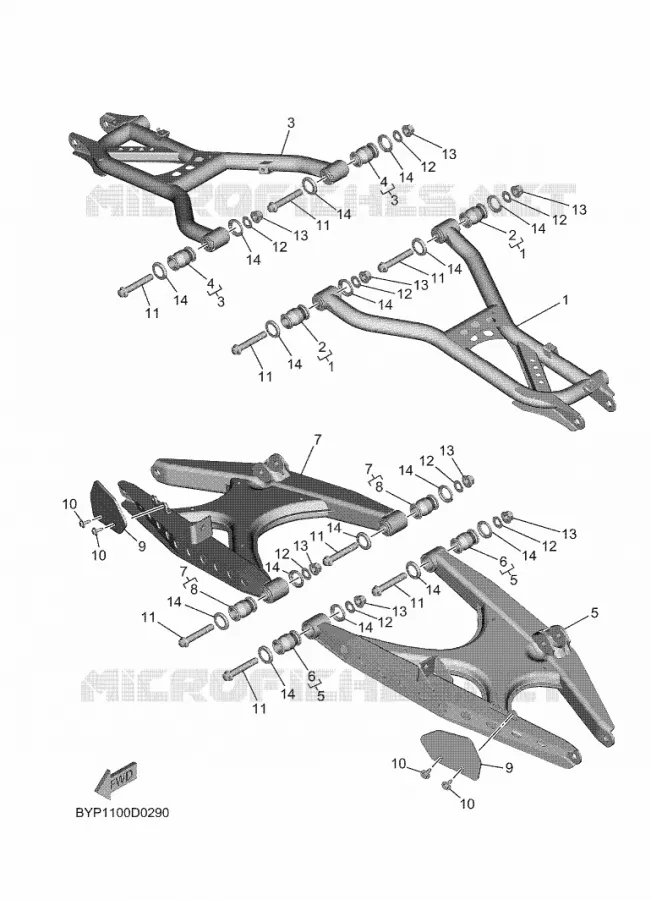 BRAS ARRIERE Yamaha SIDE BY SIDE 1000 2025 WOLVERINE  YXF1000ELS
