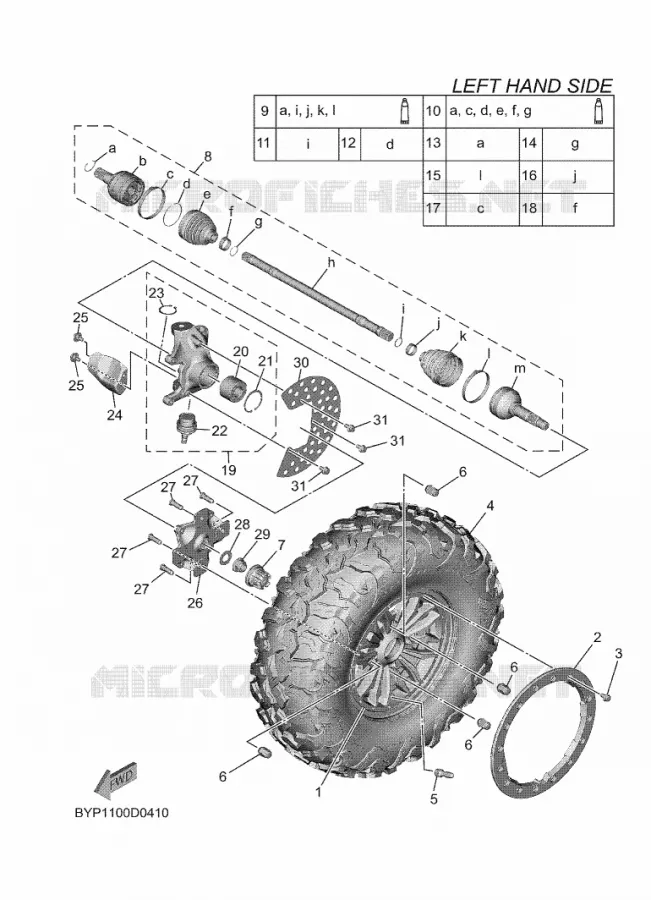 ROUE AVANT Yamaha SIDE BY SIDE 1000 2025 WOLVERINE  YXF1000ELS