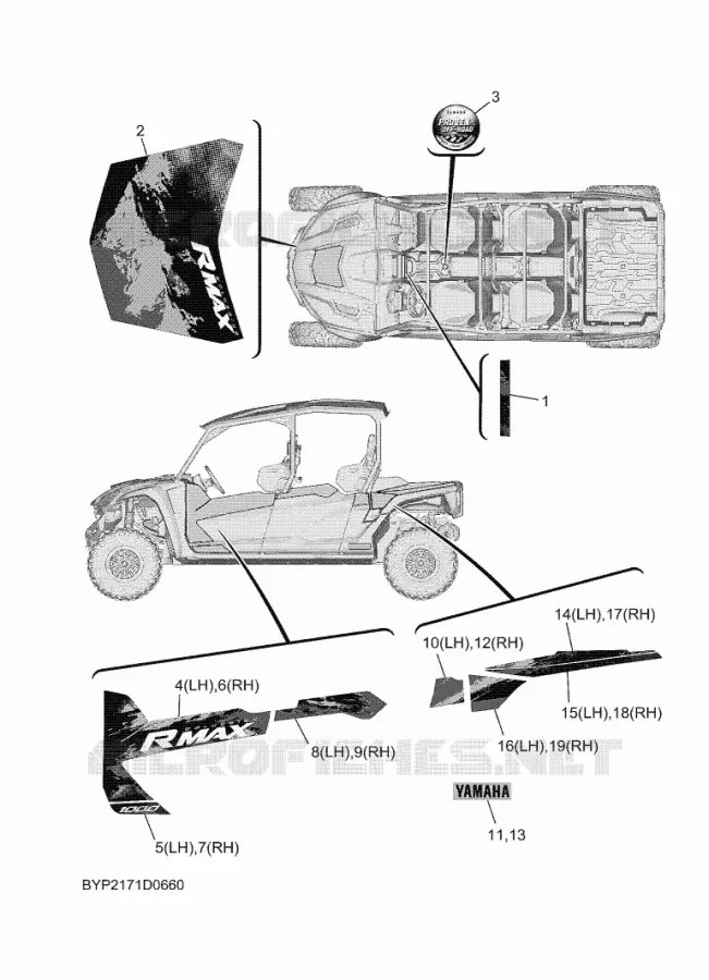 EMBLEME Yamaha SIDE BY SIDE 1000 2025 WOLVERINE  YXF1000ELS