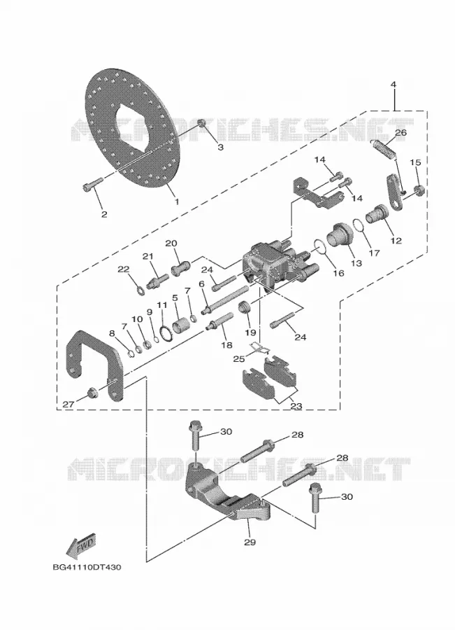 ETRIER DE FREIN ARRIERE 2 Yamaha SIDE BY SIDE 1000 2025 WOLVERINE  YXF1000EW