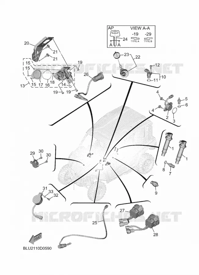 PARTIE ELECTRIQUE 1 Yamaha SIDE BY SIDE 1000 2025 WOLVERINE  YXF1000EW