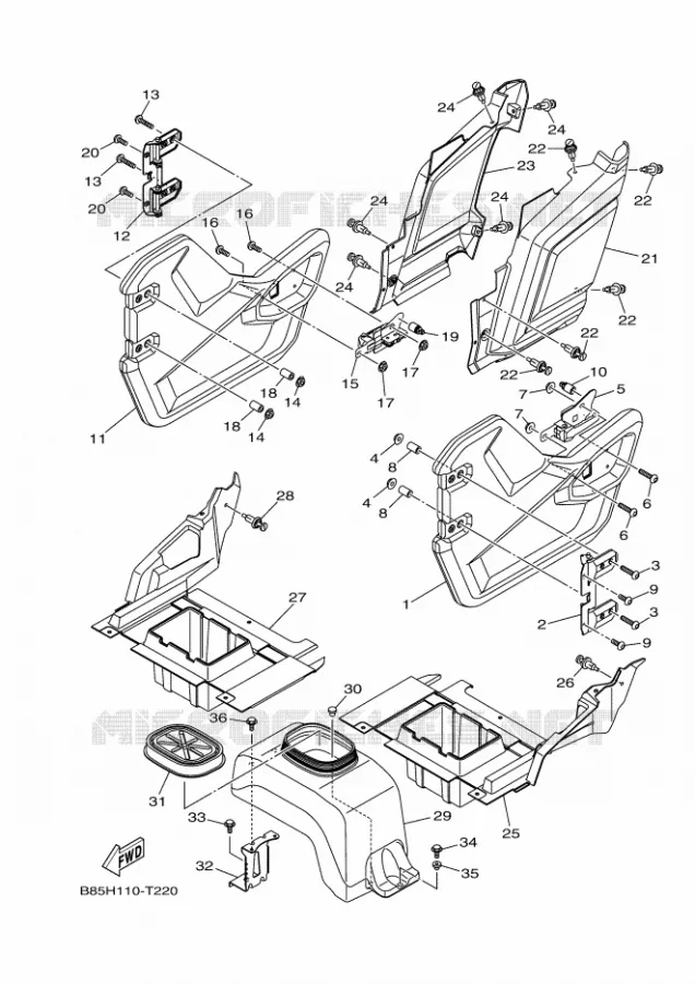 COUVERCLE LATERAL Yamaha SIDE BY SIDE 700 2025 VIKING  YXC700E