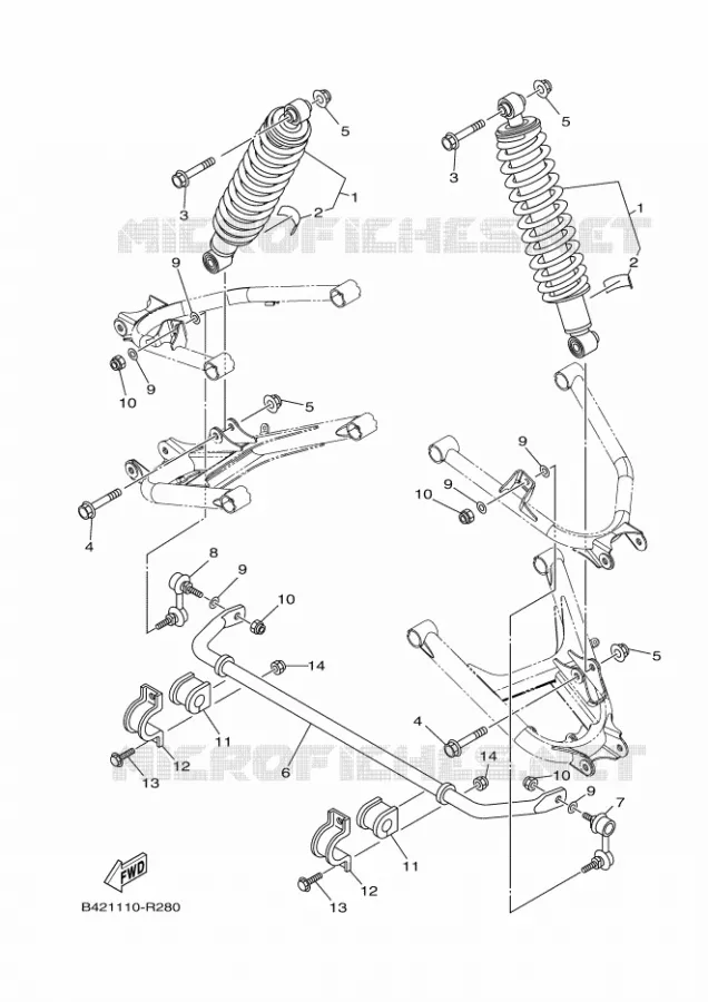 AMORTISSEUR ARRIERE Yamaha SIDE BY SIDE 700 2025 VIKING  YXM700ES