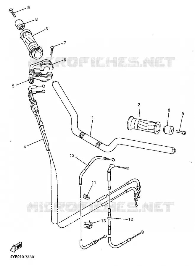 GUIDON ET CABLES Yamaha MOTO 600 1998 FAZER  FZS600K
