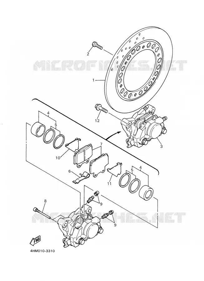 ETRIER DE FREIN ARRIERE Yamaha MOTO 600 2003 FAZER  FZS600R
