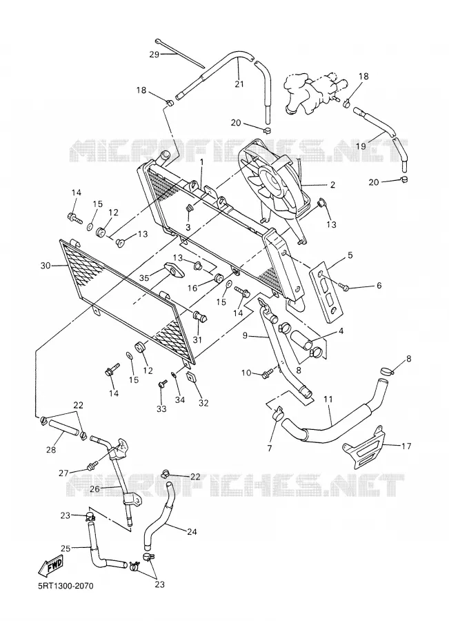 RADIATEUR / DURITES Yamaha MOTO 600 2003 FAZER  FZS600R