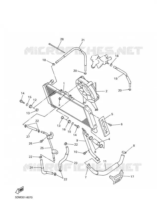 RADIATEUR / DURITES Yamaha MOTO 600 2000 FAZER  FZS600SP