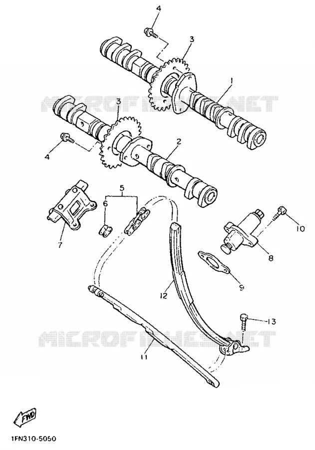 ARBRE A CAMES / CHAINE DE DISTRIBUTION Yamaha MOTO 750 1987 FZX  FZX750