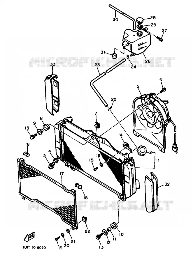 RADIATEUR / DURITES Yamaha MOTO 750 1987 FZX  FZX750