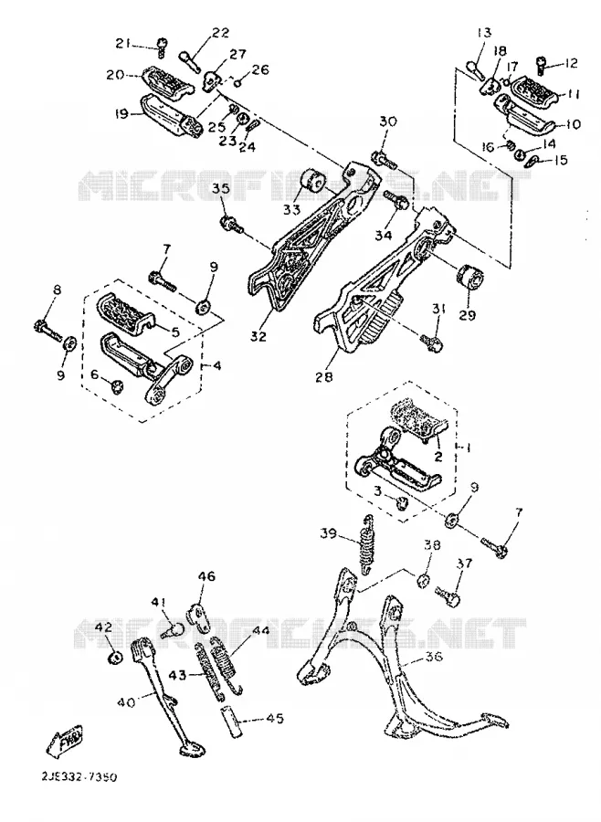 SUPPORT / REPOSE PIEDS Yamaha MOTO 750 1988 FZX  FZX750